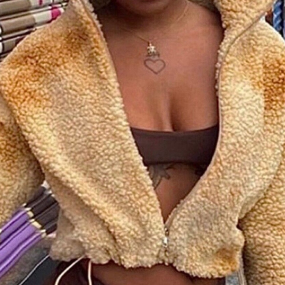 I AM GIA teddy cropped tie dye jacket size XL
